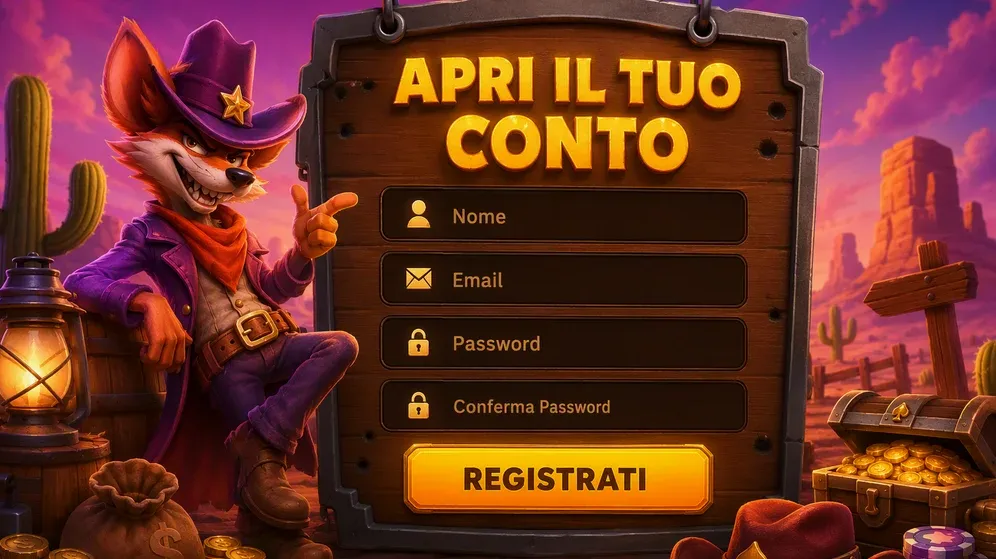modulo di registrazione casino con campi dati