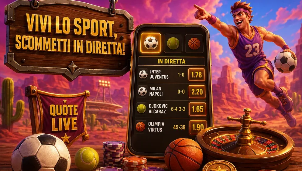 palinsesto sportivo con quote di calcio e tennis in diretta