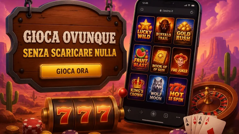 smartphone con interfaccia casino aperta nel browser